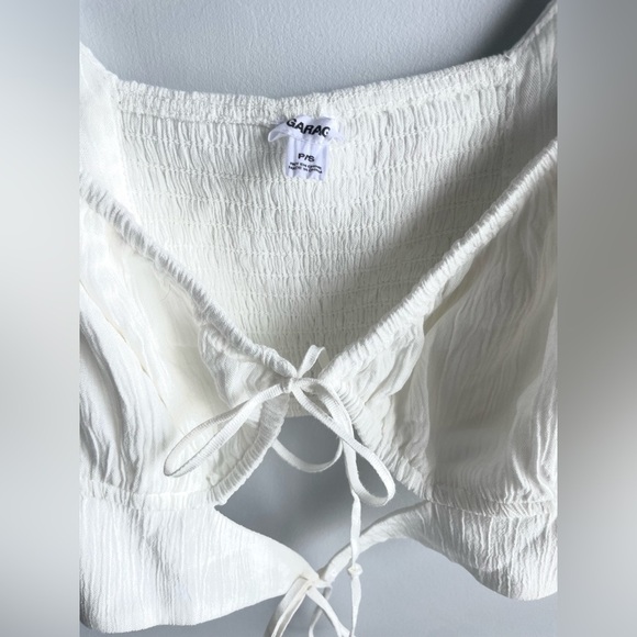 💖(2 for $15)💖 Garage White Tie-Front Crop Top - Picture 6 of 7